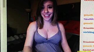Pregnant cutie on webcam showing boobs and pussy while singing