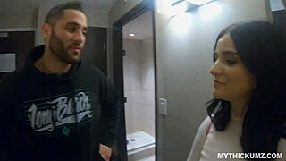 Violet Rain, a hot girl with a great body, gives a hardcore blowjob to a random man at home