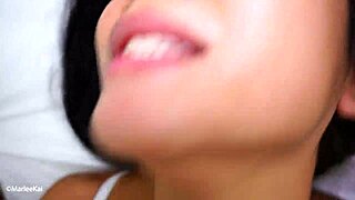 Messy creampie fills Thai girlfriend after hardcore missionary pounding