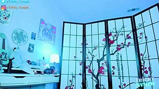 Girl Teases in Cosplay on Webcam