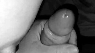 Juicy milf jerks lover's cock till he cums on her tits