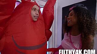 Cosplaying stepmom Naomi Foxxx in wild unexpected threesome with Johnny Love