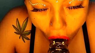 i swapped his rod for a huge dildo and took it all down.