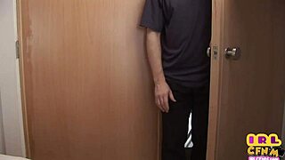 Amateur babe in uniform bends over for rough bedroom banging