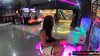 thai amateur teen girlfriend plays with vibrator toy after a day of fun.