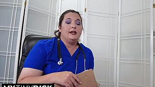 A small penis suffering from a medical condition seeks help from a MILF in lingerie