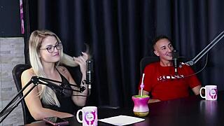 Jow Jow in sheer red lingerie explores elevator fetish with swingers