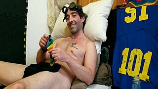 in the comic costume, max shenanigans with hot solo cock play on webcam