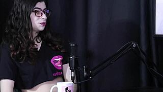 Yumi trap transsexual explores preferences in sheer red lingerie, ignoring legs during sex with ex