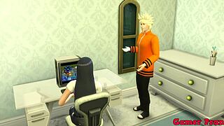 Familia Pervertida: Naruto Catches Hinata Masturbating, Helps Her with Intense Sex and Anal