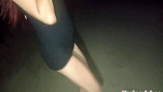 My wife goes to the beach at night without panties