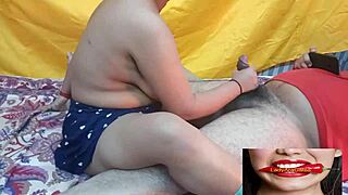 indian girlfriend gives footjob in public outdoor spot with friend and wife watching