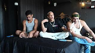 backstage, leo felipo gets horny in maintenance with big cock group action 😏