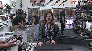 Petite brunette licks ass before doggy style pounding