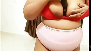 Indian wife friend plays with big tits and ass