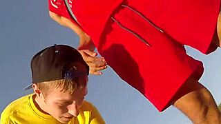 Young gay skaters show off their skills in front of webcam