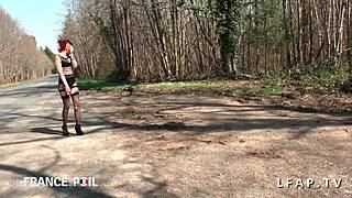 I'm overwhelmed seeing this gorgeous French redhead whore picked up roadside