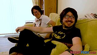 Young British man gets a facial after a good blowjob from his wife