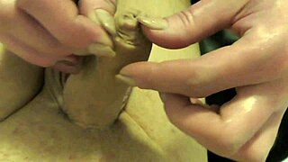 European Milf in Homemade Fetish Scene Plays with Foreskin Using Latex Gloves Before Handjob