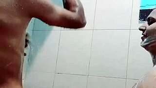 In the bathroom, the desi couple engages in hardcore sex with big tits and monster cock