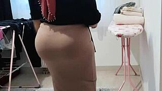 Wet and horny amateur's big ass masturbation and orgasm