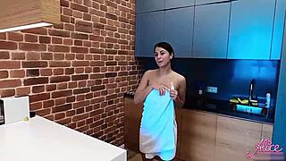 Early morning kitchen sucks and fucks for ultimate orgasm