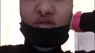 Stockings on Face for Kinky Homemade Fetish with Nylon Pantyhose Legs