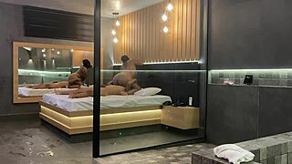 The brunette sat deliciously on my cock, riding it with passion.