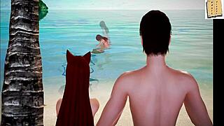 my new family 86 has small tits and big ass in this erotic hentai game, i-i can't stop watching it...