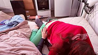 Petite girlfriend gets a big cock home and gives a blowjob