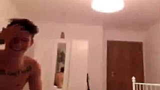 Young couple enjoys double orgasm on webcam