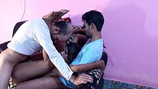 unforgettable threesome with stepfathers hanif pk, sumona, and manik at home