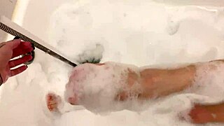 Feeling So Hot in Bubble Bath with Skinny Blonde