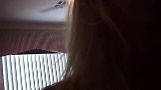 Amateur video of a slutty teenager giving a handjob to a tutor with a hidden camera