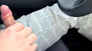 Risky Public Blowjob In Moving Car Leads To Cumshot