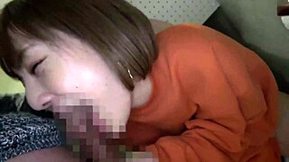 Hey, check out this cute asian babe giving a blowjob during a property viewing