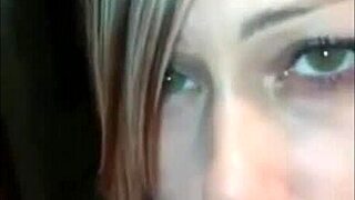 Young wife's solo pleasure time in front of the mirror