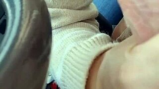 Car Blowjob Swallows Every Drop and Licks Fingers Clean