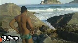 A married woman enjoys a relaxing time on the apricot beach with her partner