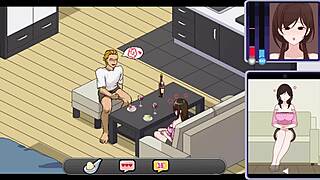 In this NTR game, the bride wife gets creampied and blowjobbed