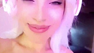 Blonde Teen Masturbates And Gives Blowjob To Big Cock!