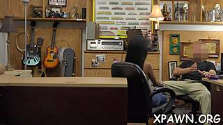 horny couple has rough sex in the shop with blowjob 😏