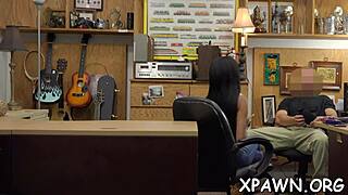 horny couple has rough sex in the shop with blowjob 😏