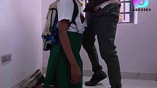 Bad Girl in Uniform Pays Two Teachers with Pussy