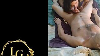 Step-mom gives a curvaceous European-looking man a deep blow job and then sucks his cock
