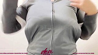 Hot Indian cheerleader shows off her big boobs