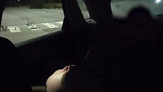 French Wife Squirts and Fucks Voyeur in Public Parking