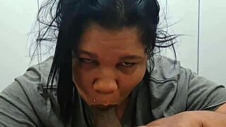 intense bbw bent over bed for ass worship and gaping blowjob