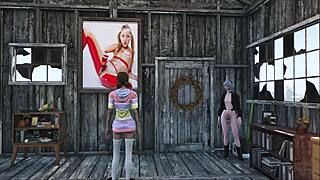 Fallout 4 Sexy Brunette in Hot 3D Home Action