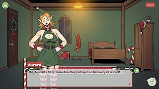 Claus secret surprise! Naughty elf and sexy santa wife in xmas hentai game ep 1!